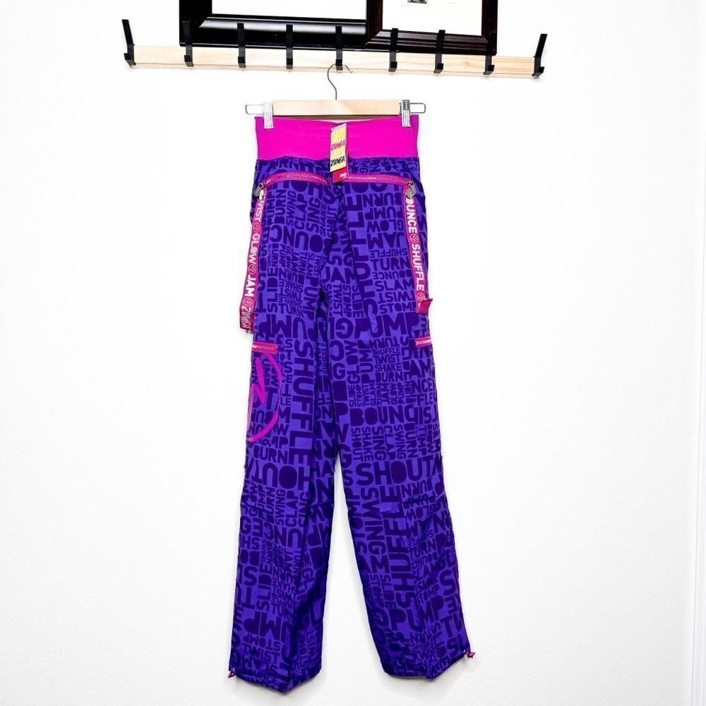 Zumba NWT Women's Shout-Out Cargo Pants Amethyst Indigo Dance Fitness Size Large - Picture 6 of 9